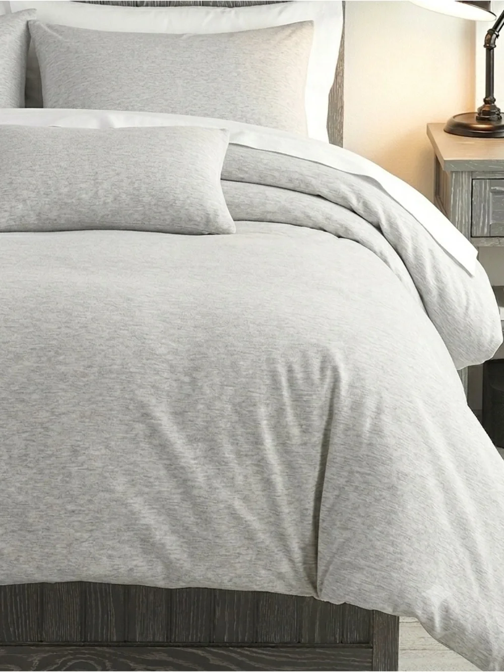 NWOT Pottery Barn Teen Favorite Tee Jersey Duvet Cover Light Gray,Twin